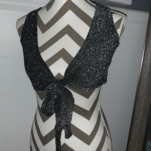 sparkly top with tie in the front